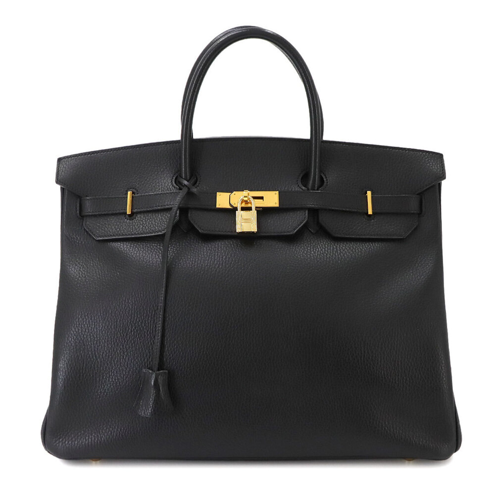 Hermes Birkin 40, Ardennes, Black, Handbag, □C stamp, 1999 production, Gold h...